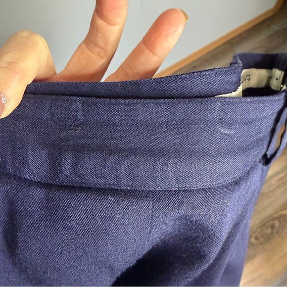 Alfred Sung Sport Wool Wide Leg Crop Trouser Pants Women Small Navy Chic Career - Picture 8 of 8